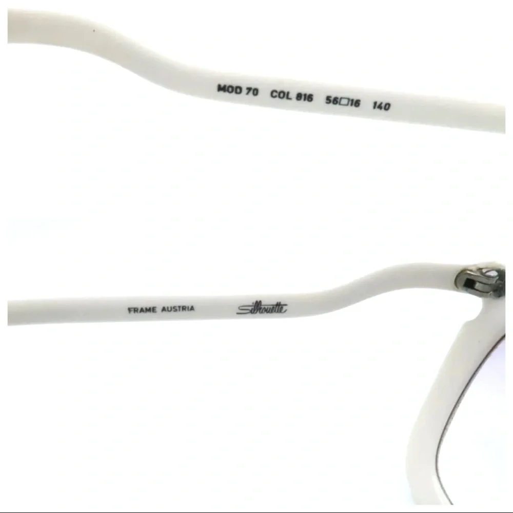 Vintage 1980’s Silhouette White Sunglasses,‎ Mod 70